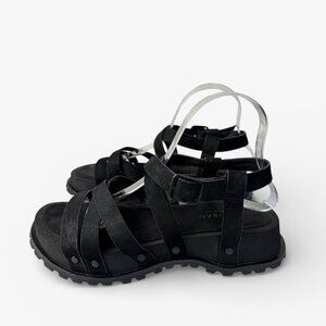 Artisan Crafted by Zigi Malu Platform Sandal Black Leather Womens Size 9